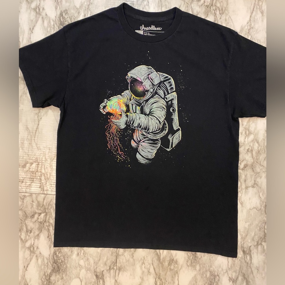 Astronaut, black t-shirt, tagless, by Threadless